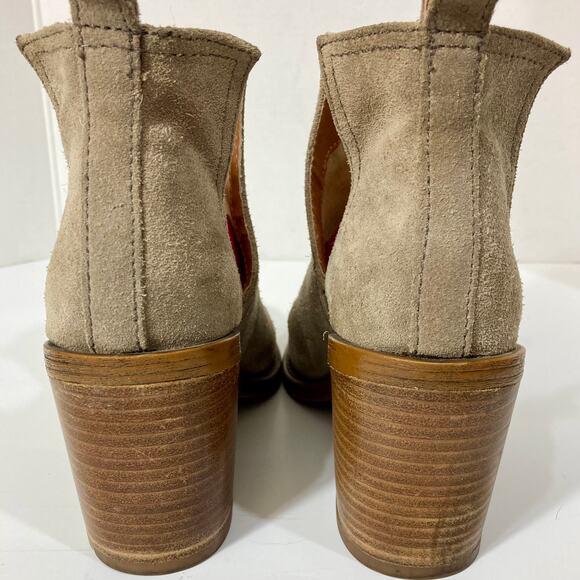 Steve Madden Suede Leather Ankle Boots, womens 7.5 stacked block heel bootie - Picture 4 of 14